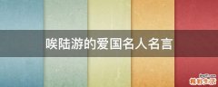 唉陆游的爱国名人名言