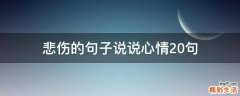 悲伤的句子说说心情20句