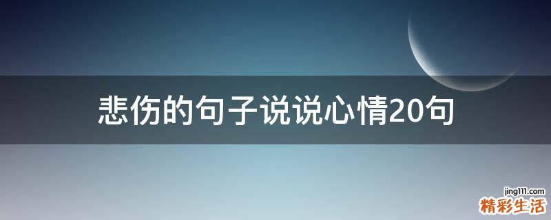 悲伤的句子说说心情20句