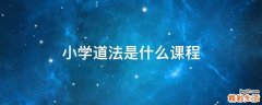 小学道法是什么课程
