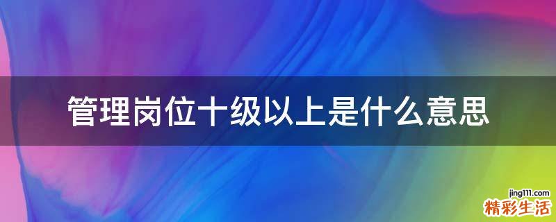 管理岗位十级以上是什么意思