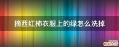 摘西红柿衣服上的绿怎么洗掉