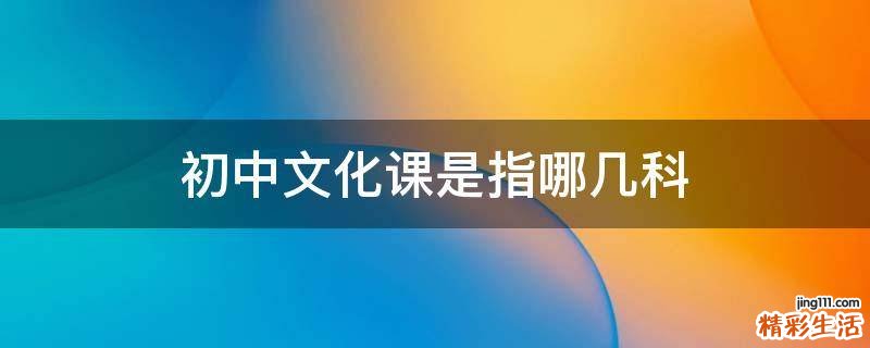 初中文化课是指哪几科