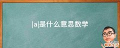 |a|是什么意思数学