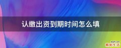 认缴出资到期时间怎么填
