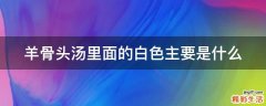 羊骨头汤里面的白色主要是什么