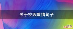 关于校园爱情句子