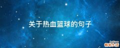 关于热血篮球的句子
