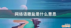 网络语撒盐是什么意思