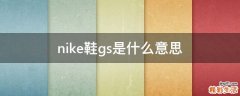 nike鞋gs是什么意思