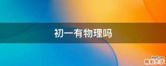 初一有物理吗