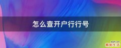 怎么查开户行行号