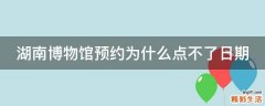 湖南博物馆预约为什么点不了日期