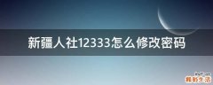 新疆人社12333怎么修改密码