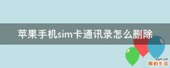 苹果手机sim卡通讯录怎么删除