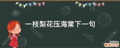 一枝梨花压海棠下一句