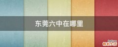 东莞六中在哪里