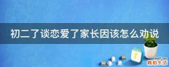 初二了谈恋爱了家长因该怎么劝说