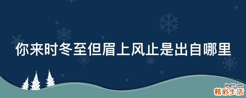 你来时冬至但眉上风止是出自哪里