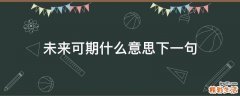 未来可期什么意思下一句