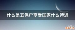 什么是五保户享受国家什么待遇