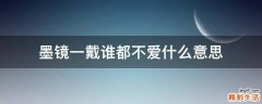 墨镜一戴谁都不爱什么意思
