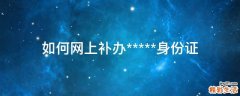 如何网上补办*****身份证