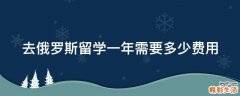 去俄罗斯留学一年需要多少费用