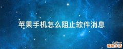 苹果手机怎么阻止软件消息