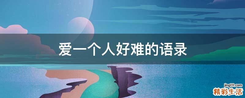 爱一个人好难的语录