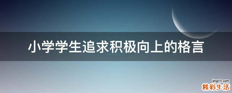 小学学生追求积极向上的格言