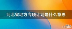 河北省地方专项计划是什么意思