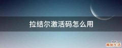 拉结尔激活码怎么用