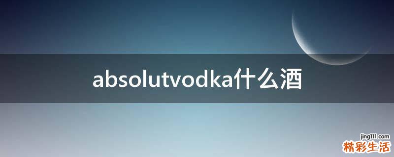 absolutvodka什么酒