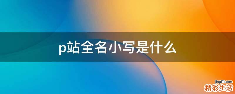 p站全名小写是什么