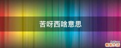 苦呀西啥意思