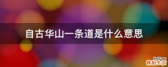 自古华山一条道是什么意思