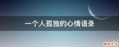 一个人孤独的心情语录