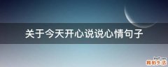 关于今天开心说说心情句子