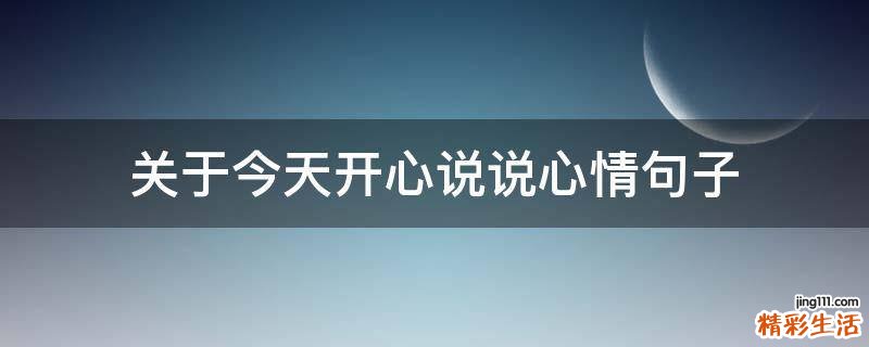 关于今天开心说说心情句子