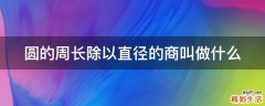 圆的周长除以直径的商叫做什么