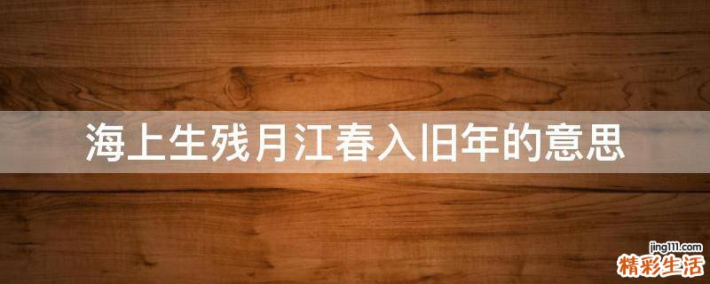 海上生残月江春入旧年的意思