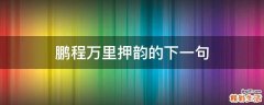 鹏程万里押韵的下一句