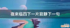 夜来临四下一片寂静下一句