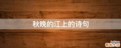 秋晚的江上的诗句