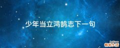 少年当立鸿鹄志下一句