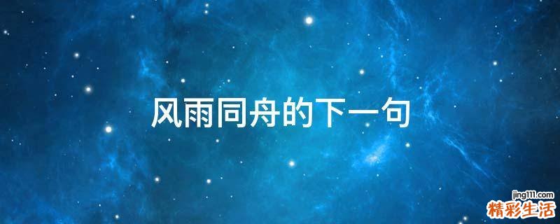 风雨同舟的下一句