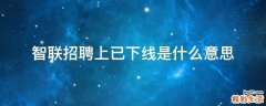 智联招聘上已下线是什么意思