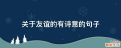 关于友谊的有诗意的句子
