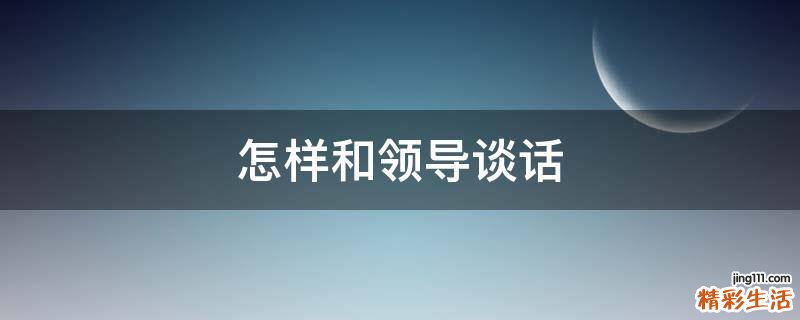 怎样和领导谈话